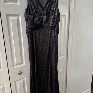 Mac Duggal Shimmering Black Maxi Dress